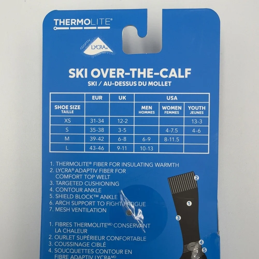 Columbia Ski Over-The Calf Thermolite Medium Weight Socks Blue Women's (8-11.5)